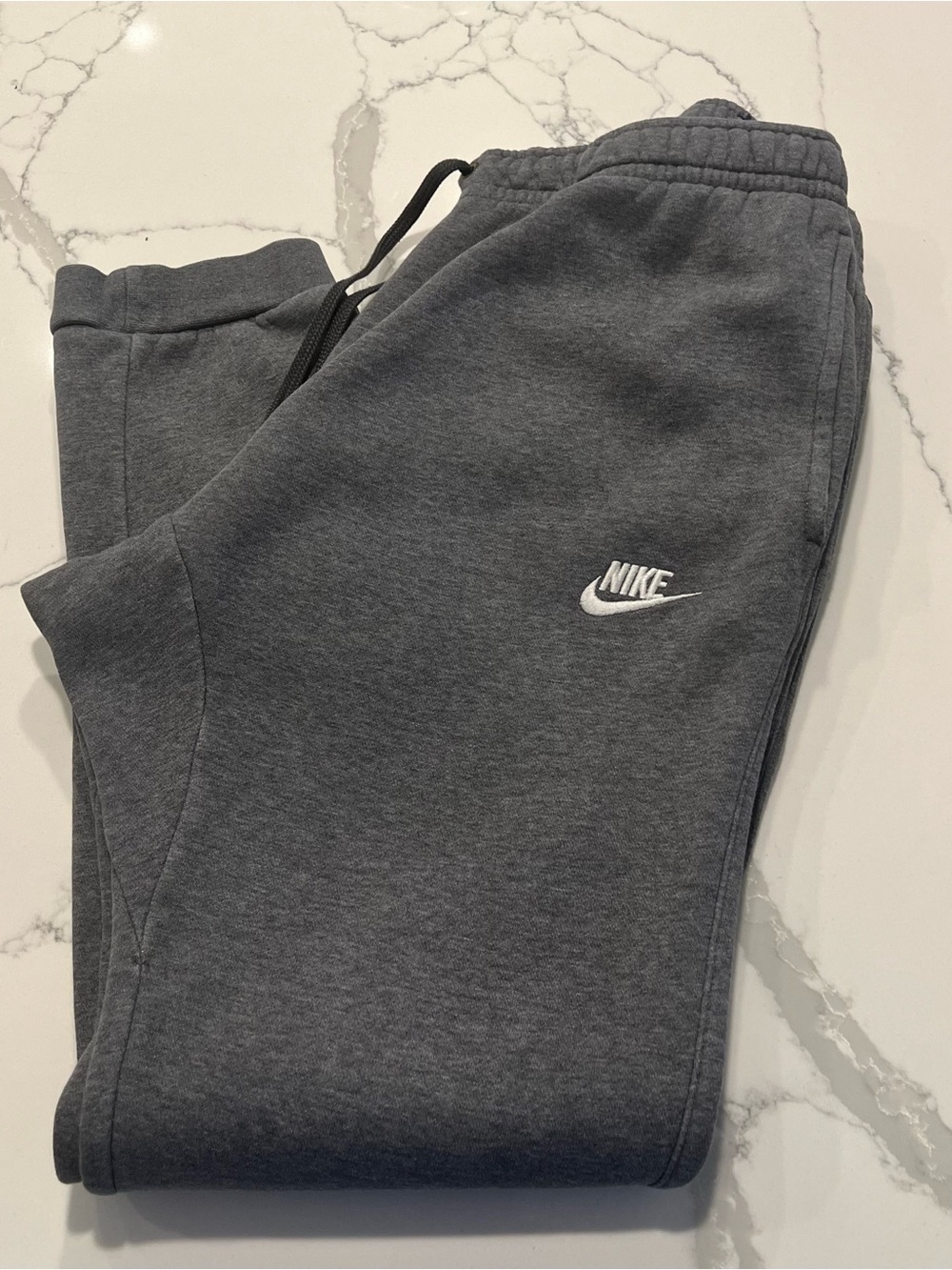 NIKE MENS' Charcoal Gray Fleece Jogger Pants - Size L